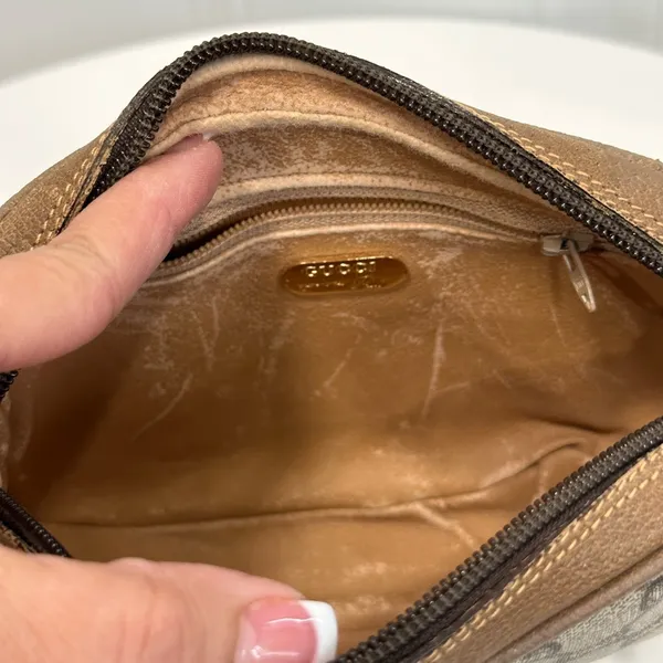 GUCCI PLUS GG Pattern Mini Shoulder Bag PVC Leather Brown ( Vintage) - Image 9