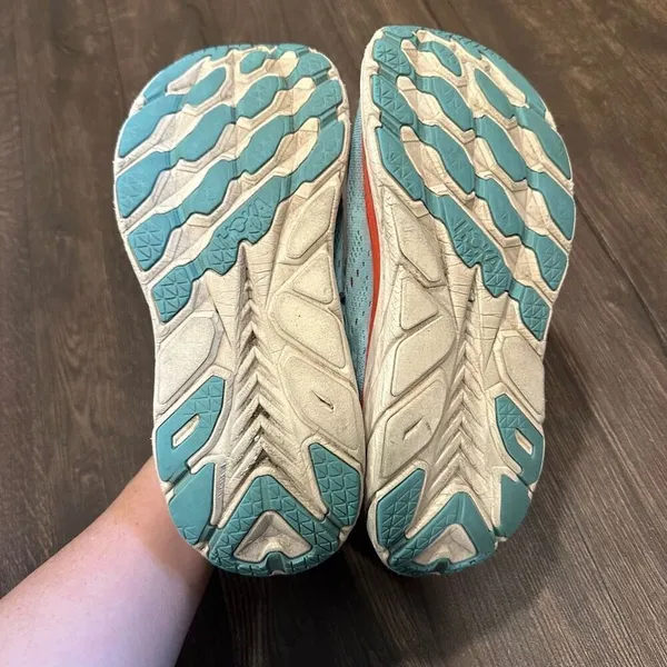 Hoka One One light blue & pink athletic running 11 sneakers - Image 2