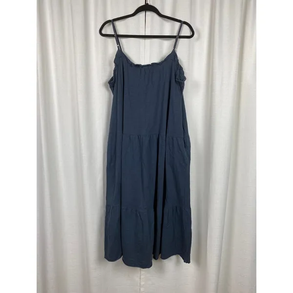 Natural Life Navy Blue Cotton Tiered Maxi Dress Sz.M - Image 7