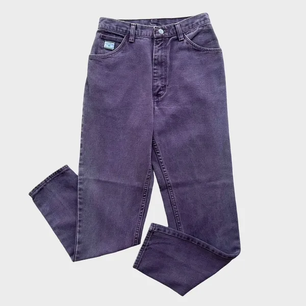 Vintage Wrangler Jeans Purple High Rise Tapered Leg Women's 6 90s Western Rodeo - Image 4