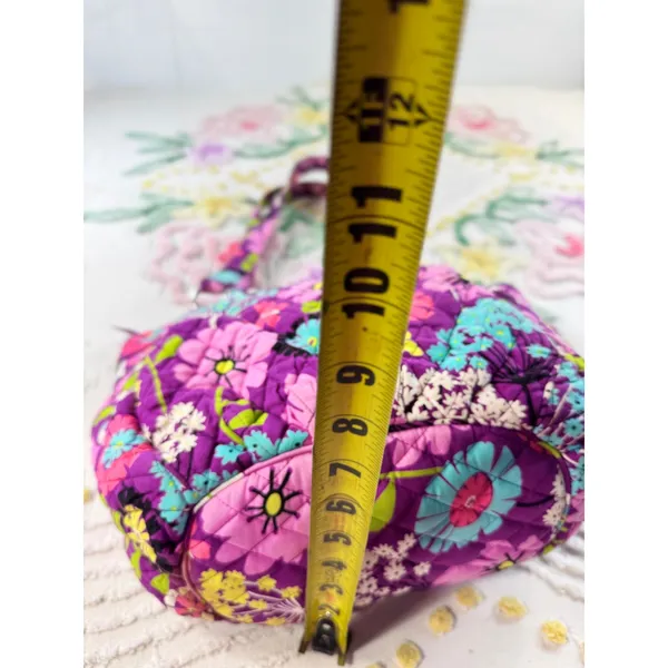 Vera Bradley Purple Floral Quilted Cotton‎ Shoulder Bag Butterfly Print Tote - Image 5