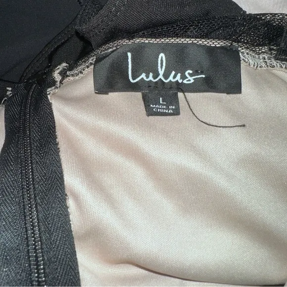 Lulu’s polka dot smocked mesh ruffled black Y2K bodysuit size L‎ - Image 3