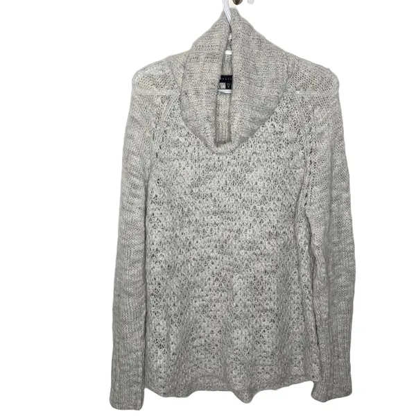 Sanctuary Wool Blend Cowl Tunic Sweater In light grey size M - Image 3