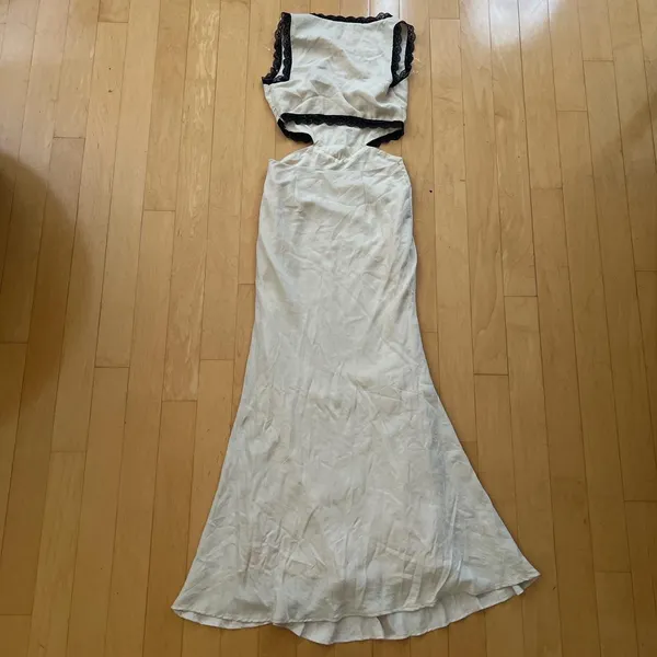 Princess Polly keila lace trim beige and black maxi dress - Image 3