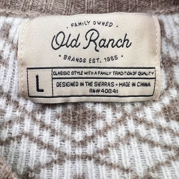 Old Ranch Womens Sylva Sweater Color Cinder Sime Large Western Homestead Grandpa - Image 4