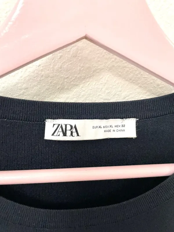 Zara Pleated Knit Dress With Gold Button Navy Blue Long Sleeve XL Quiet Luxury - Image 4