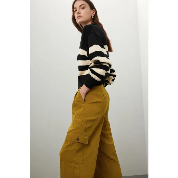 MADEWELL Women's Green Loose Fitting Drapey Wide-Leg Cargo Pants Size 4 - Image 2