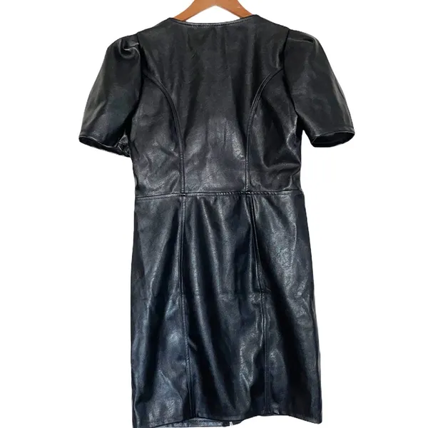 NWT Blashe Faux Vegan Leather Zipper Front Bustier Mini Dress Black - Image 6