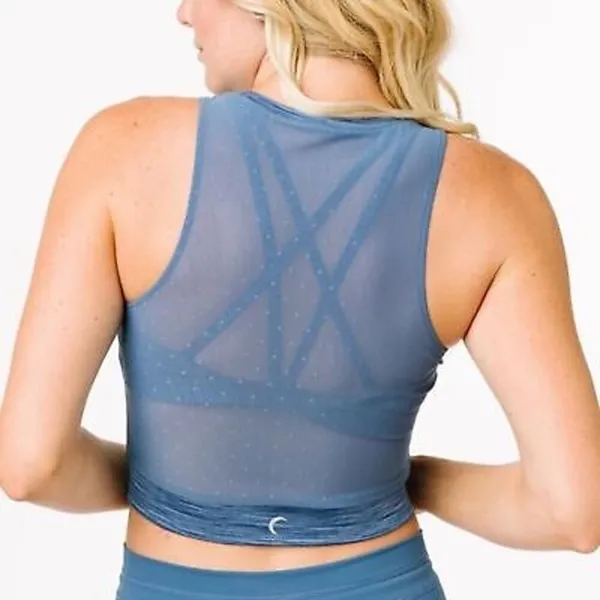 Zyia Active Calm Blue Luxe Mesh Tank Medium - Image 8