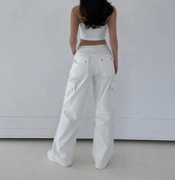 Princess Polly White Cargo Pants - Image 4