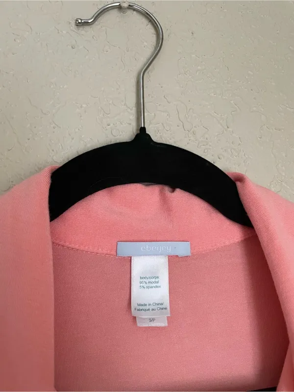Eberjey Gisele Tencel Modal Short Sleeve Size Small Coral Pink Pajama PJ Button - Image 2