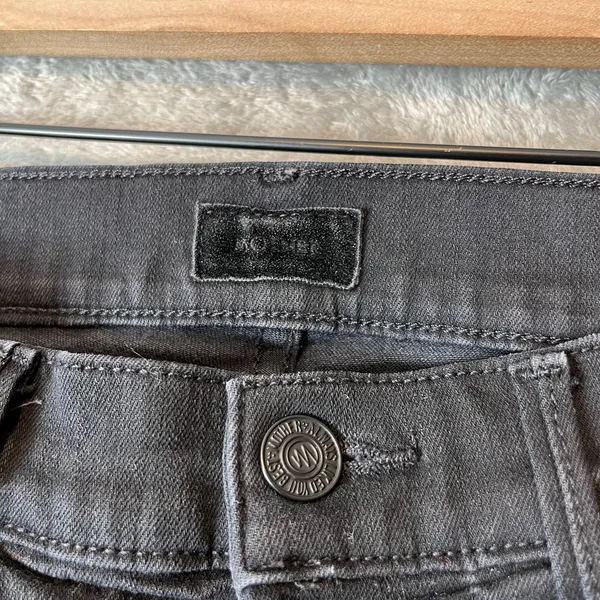 Mother The Stunner Double Zip Ankle Step Fray‎ Jeans in Not Guilty Black Sz 27 - Image 8