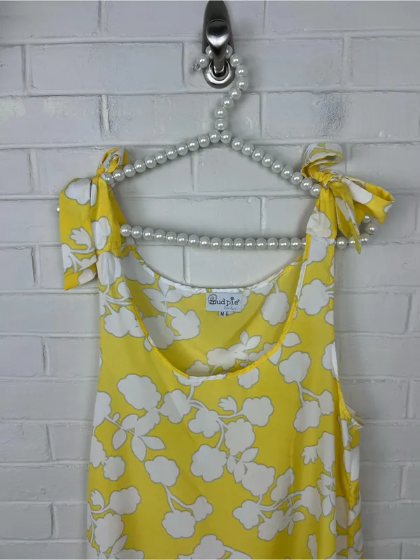 Mudpie Beach To Bar Yellow Patterned Swimsuit Coverup Dress Size M - Image 4
