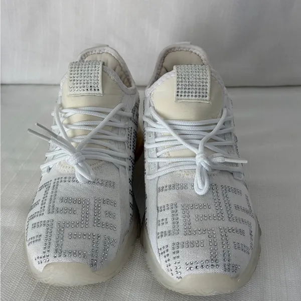 CloudAir women’s Size 6 Rhinestone Sneakers White Chunky Platform Shoes(B121)✨ - Image 3