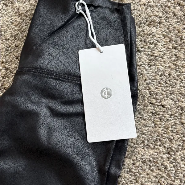 Colorfulkoala Black Faux Leather Leggings size small NWT - Image 2