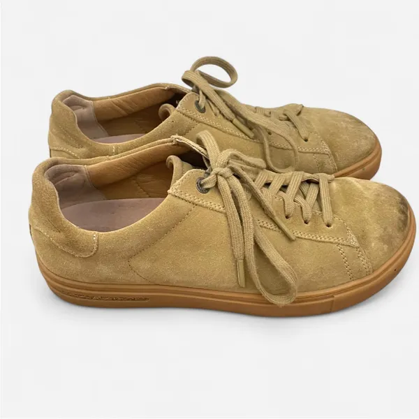 Birkenstock Bend Low Suede Lace Up Sneakers in Faded Khaki Size 39 US 8 Narrow - Image 4