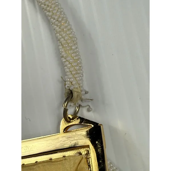 Vintage White Micro Beaded Clutch Purse Handmade‎ by Mr. John - Image 4