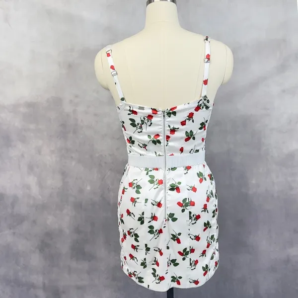 For Love & Lemons Love Song Bustier Mini Dress Size M Satin Rose Coquette Girly - Image 3
