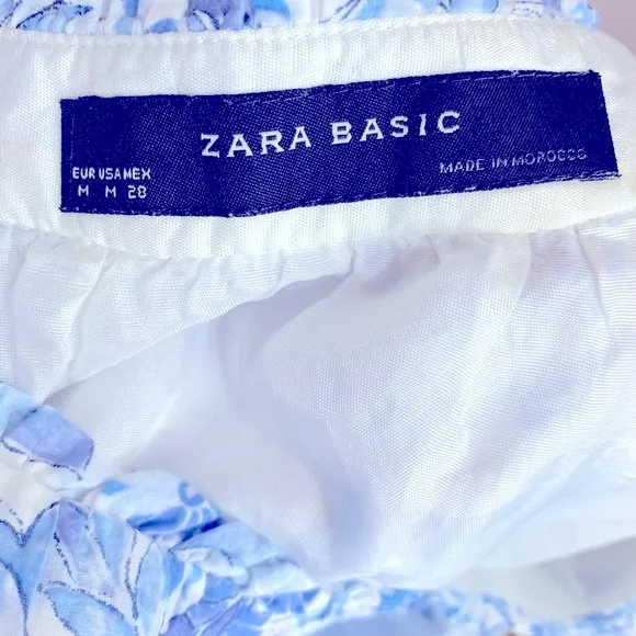 Zara Basic Blue and White Sleeveless Floral Dress‎ Size M - Image 6