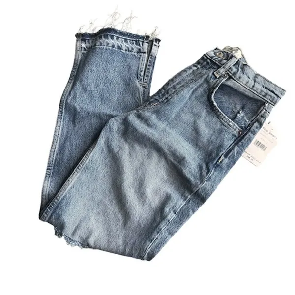 Free Free People High-Waist Lita Distressed Jeans NWT - Image 7