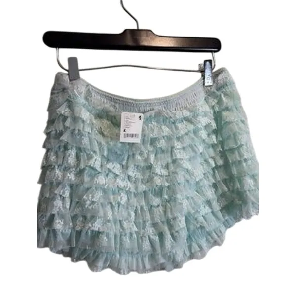 Free People Feeling For Lace Micro Shorts Billowing Sail Blue XS NWT - Image 5