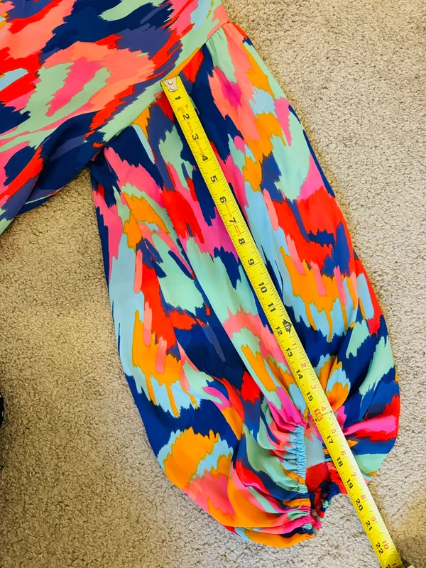 Free Spirit Colorful Ikat Blouse Size Large - Image 7
