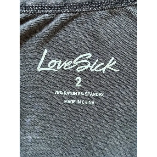 LoveSick Gray Vampire Lips Fangs Off Shoulder Sweatshirt Size 2X Halloween - Image 8