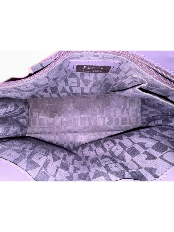 Furla Purple Leather Structured Tote Satchel Bag - Image 6