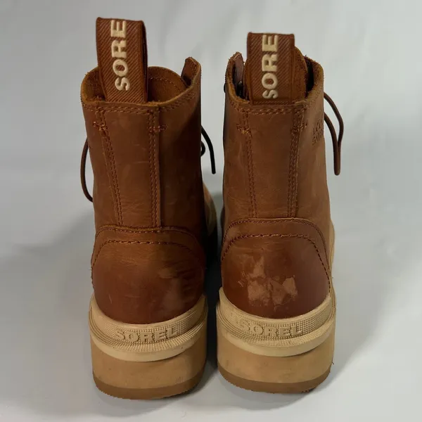 SOREL Hi-Line Lace Boots‎ Womens 6.5 Brown Waterproof Leather Combat Scorch - Image 7