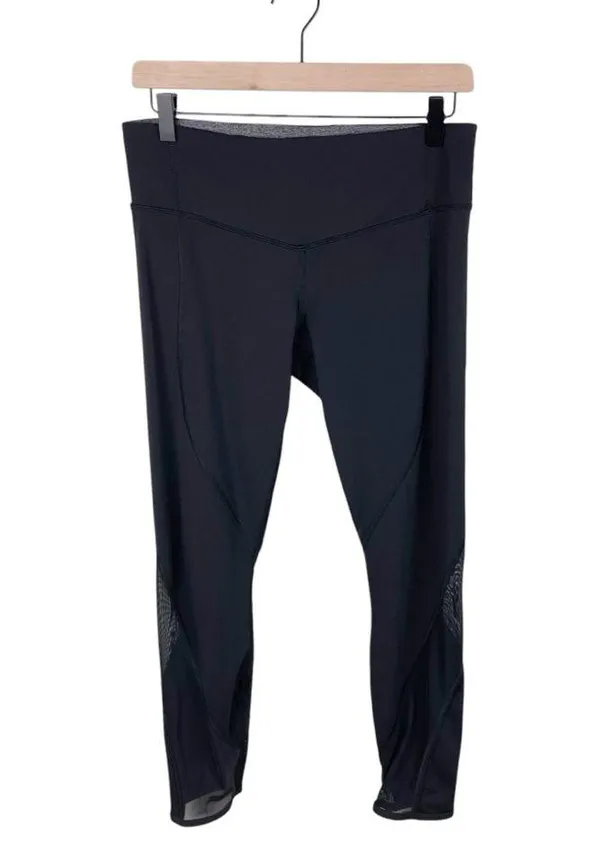 Lululemon All Meshed Up 7/8 Tight in Black Size 8 Athletic Running Leggings Mesh - Image 5