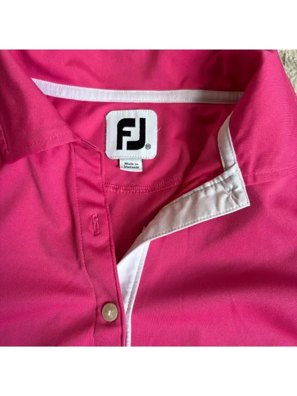 FootJoy Sleeveless Golf Polo Hot Pink Athletic Performance Shirt XS - Image 4