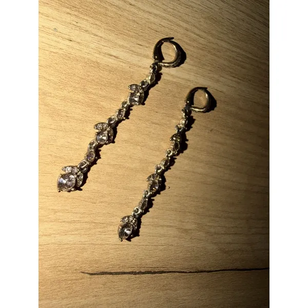 Givenchy Crystal Linear Drop Earrings - Image 3