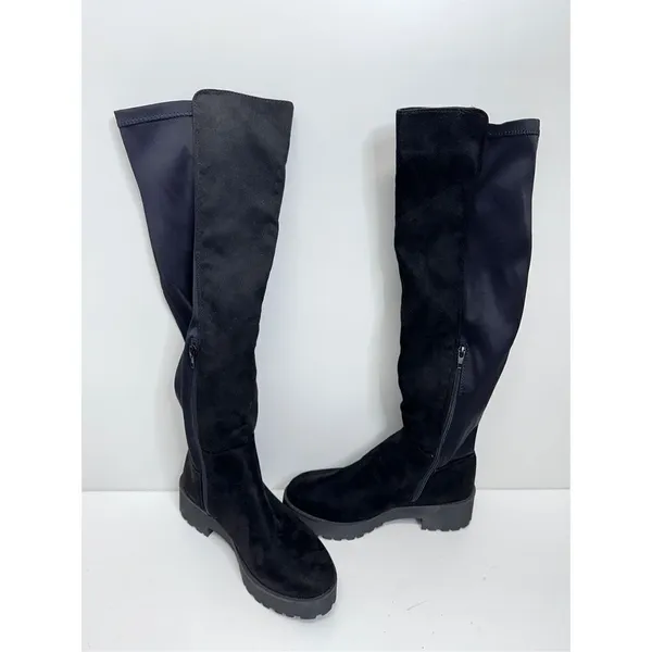 Dirty Laundry Knee High‎ Boots Womens Black Platform Size 6.5 Side Zip Closure - Image 2