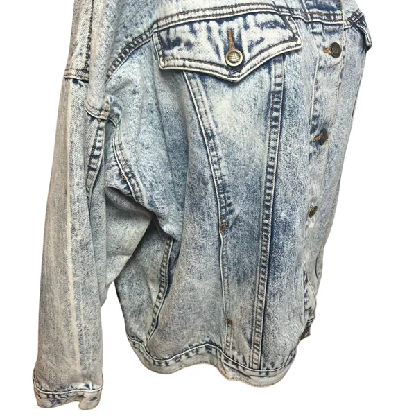 VTG 90s Ocean Denim Acid Wash Lighthouse Jacket Scenic Art Oversized XL - Image 11