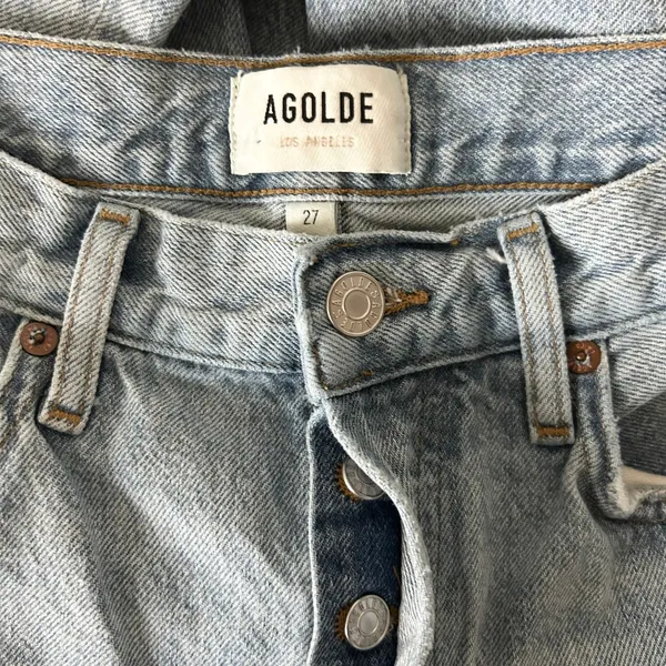 AGOLDE Dame Wide Leg 100% Regenerative Cotton Light Blue Jeans High Rise Size 27 - Image 6