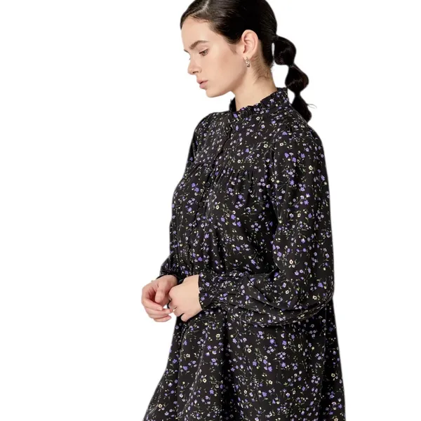 English Factory Floral Button Detail Mini Dress Black Size S - Image 4