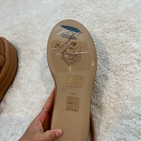 Free People Harper Platform Puffy Ankle Strap Sandal Leather Tan 39.5 Boho Indie - Image 6