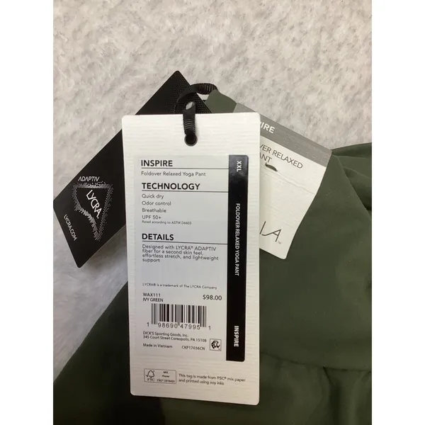 CALIA Inspire Foldover Relaxed Yoga Pant Ivy Green XXL WAX111 High Rise NWT - Image 5