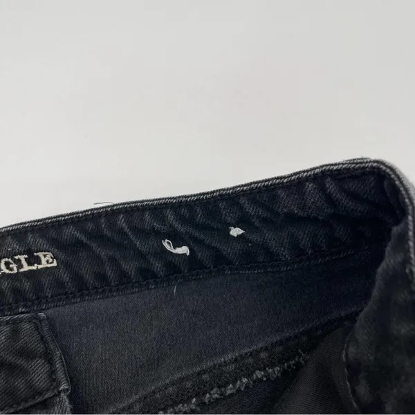 AMERICAN EAGLE Skirt Black Denim Jean Skirt Button Down Fly Mini Short Size 6 - Image 8