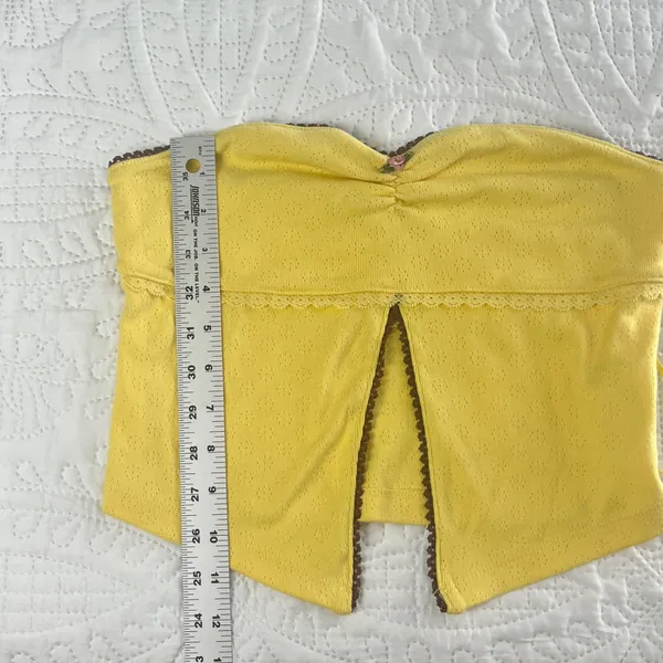 Kimchi Blue Yellow Crop Top Eyelet - Image 3