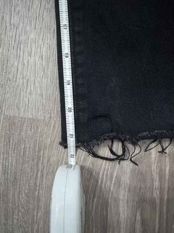 Wide Leg Cropped Denim Black Size 26 - Image 3