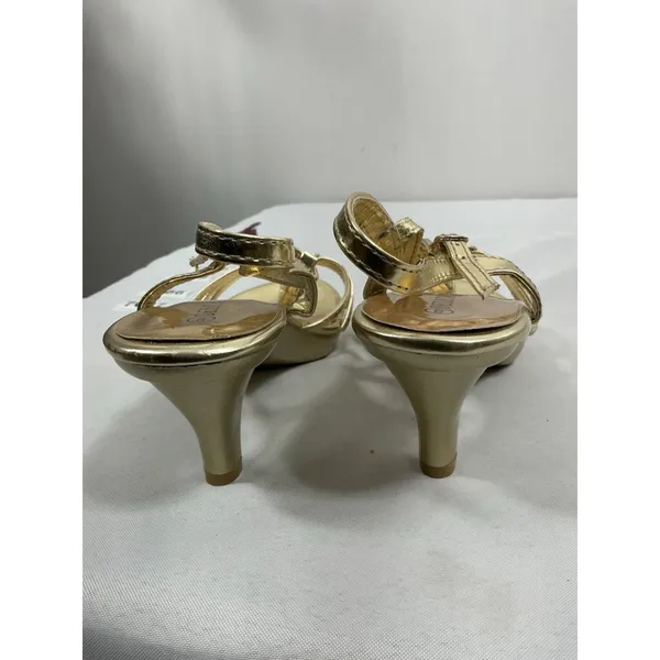 Womans New Delicacy Slingback Open Toe Dressy Sandals 9 Gold - Image 4
