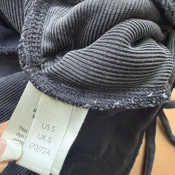 Anthro Saturday Sunday‎ S Black Ribbed Knit Harem Jogger Pants Lounge Streetwear - Image 10