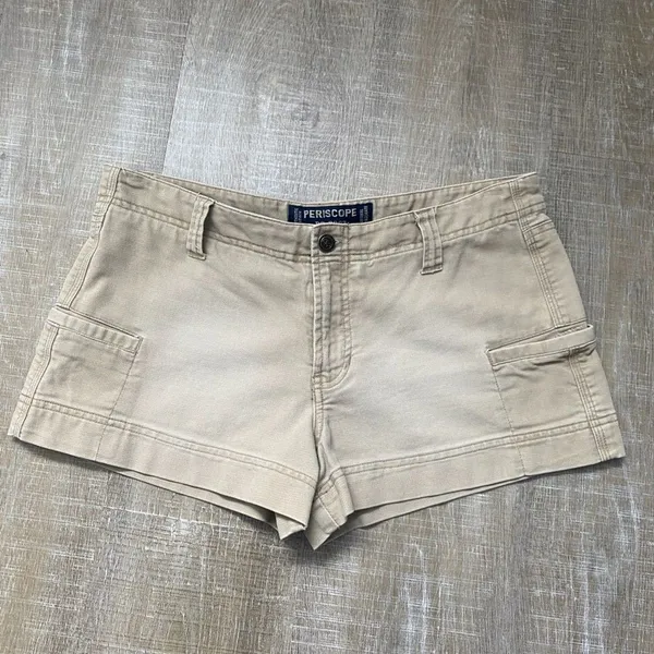 Vintage Periscope Y2K Khaki Cargo Shorts Low Rise Utility Mini Shorts 11 Bratz - Image 3