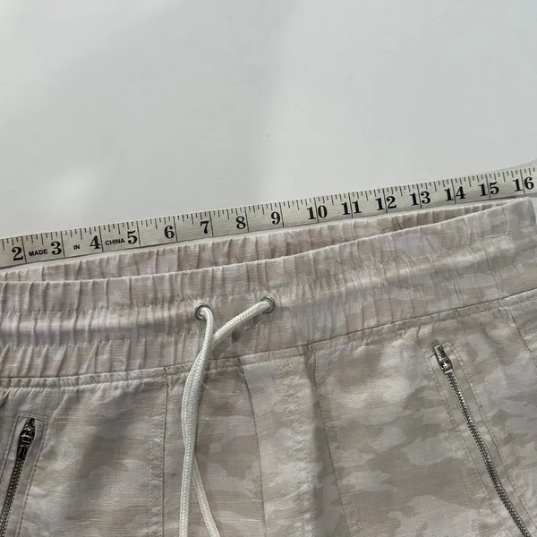 Athleta Cabo Tide‎ Linen Jogger Neutral Beige Tan Camo Print Pants - Size 6. - Image 9