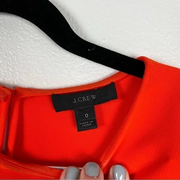J Crew Clemson Orange Matte‎ Crepe Top Sz 0 - Image 4
