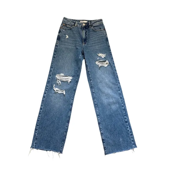 Garage Denim Wide Leg Distressed Blue Jeans Size Women's 0 (24) - Image 4