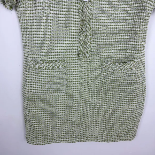 Pemhea Collection Tweed Dress Green Short Sleeve Shift Career Work Size Large - Image 6