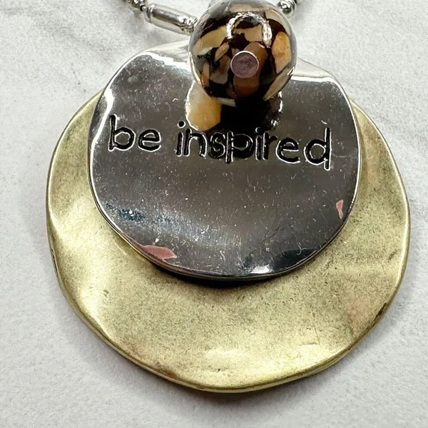 Chico's Be Inspired Be True Silver Pendant Necklace ✨ - Image 3