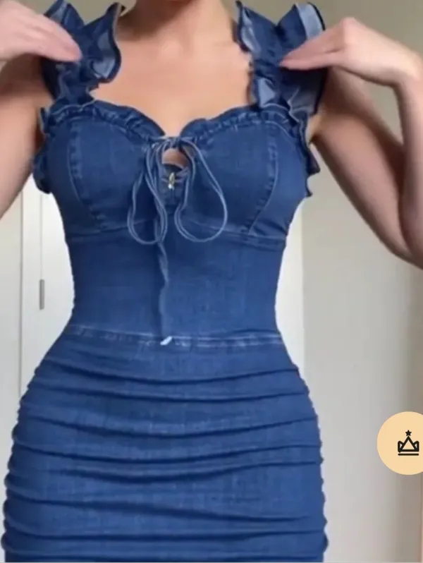 Denim Minidress Large - Image 3